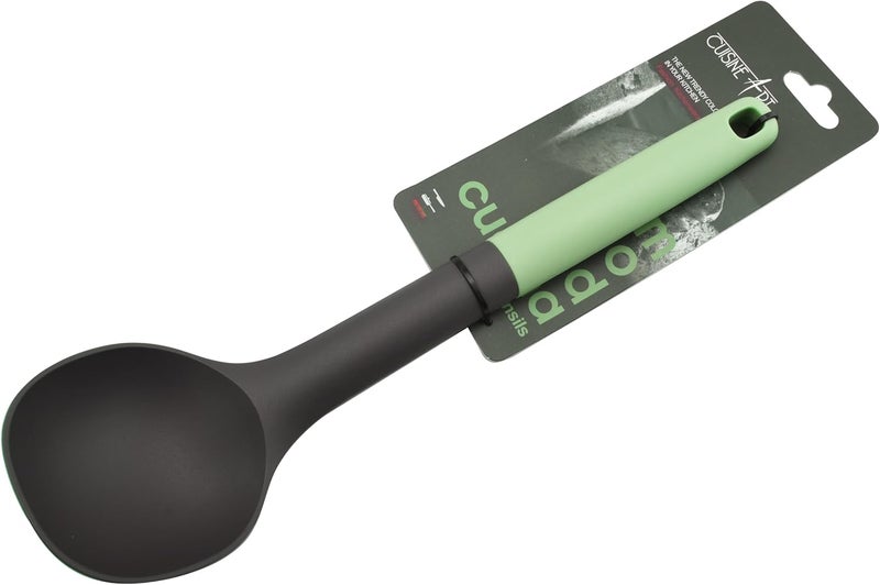 كويزين أرت مغرفة حساء نايلون بمقبض بولي بروبلين وفتحة تعليق، مقاومة للحرارة، لون أخضر بيستو - Image 3